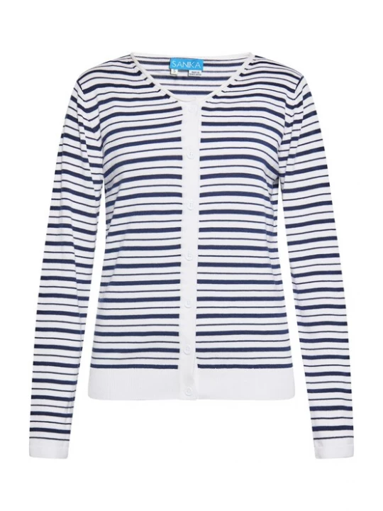 Foto van product SANIKA Gebreid vest marine / wit