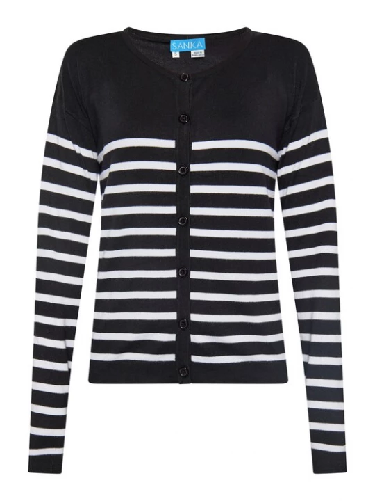 Foto van product SANIKA Gebreid vest zwart / wit