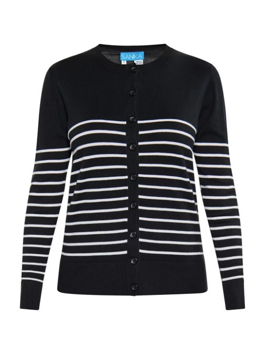 Foto van product SANIKA Gebreid vest zwart / wit