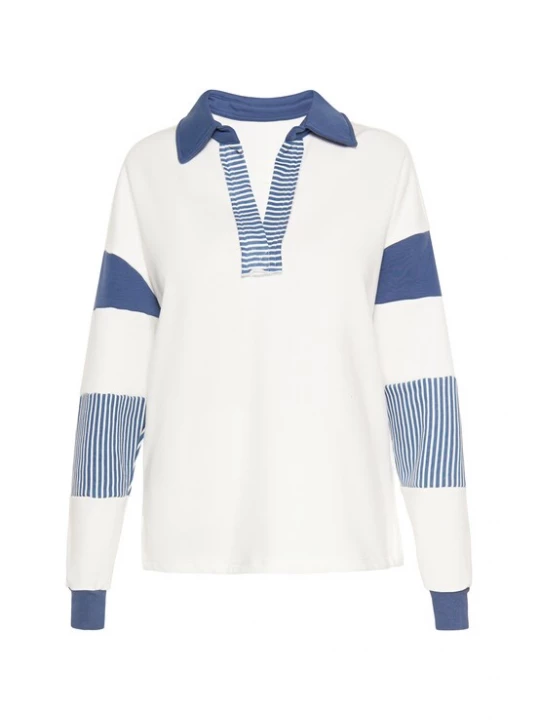 Foto van product SANIKA Sweatshirt blauw / wit