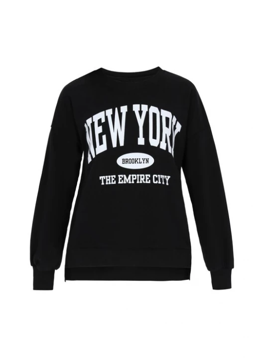 Foto van product usha BLUE LABEL Sweatshirt 'Fashion Look' zwart / wit