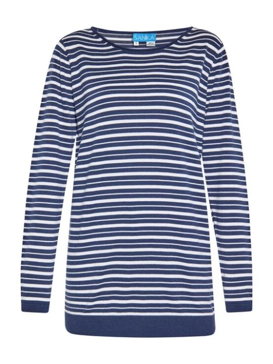 Foto van product SANIKA Trui marine / wit