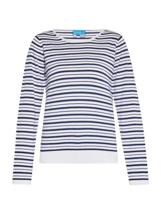 Foto van product SANIKA Trui marine / wit