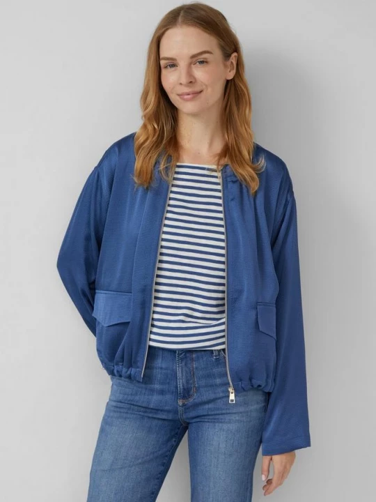 Foto van product Satijnen blouson in een ontspannen pasvorm met verstelbare zoom s.Oliver blauw