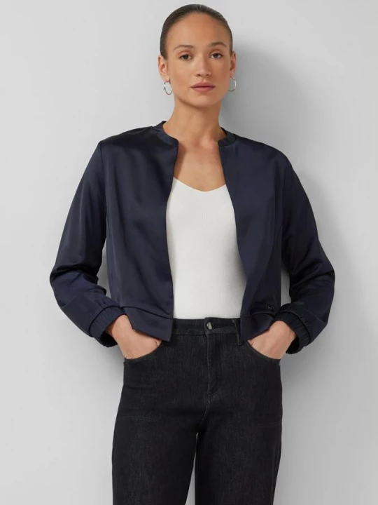 Foto van product Satijnen blouson met elastische tailleband s.Oliver blauw