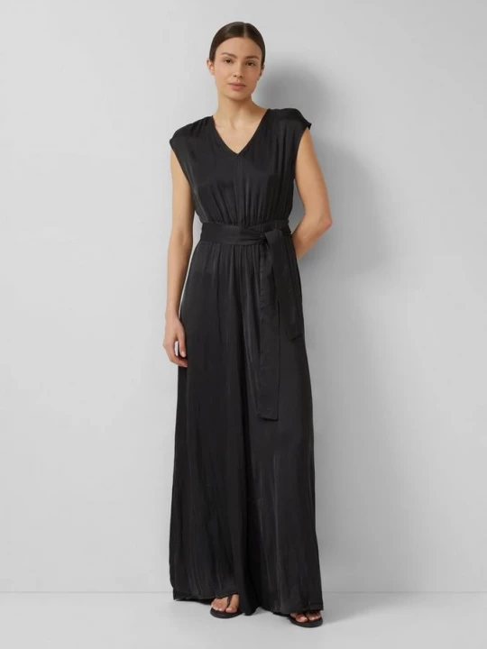 Foto van product Satijnen jumpsuit met extra wijde pijpen s.Oliver zwart