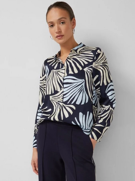 Foto van product Satijnen viscose blouse met all-over print en manchetten s.Oliver