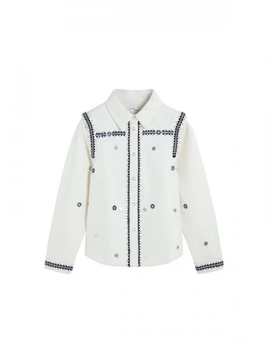 Foto van product Scalpers Blouse 'Emb Candy' marine / zilver / wit