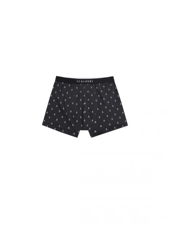 Foto van product Scalpers Boxershorts 'Just Skull' navy / wit