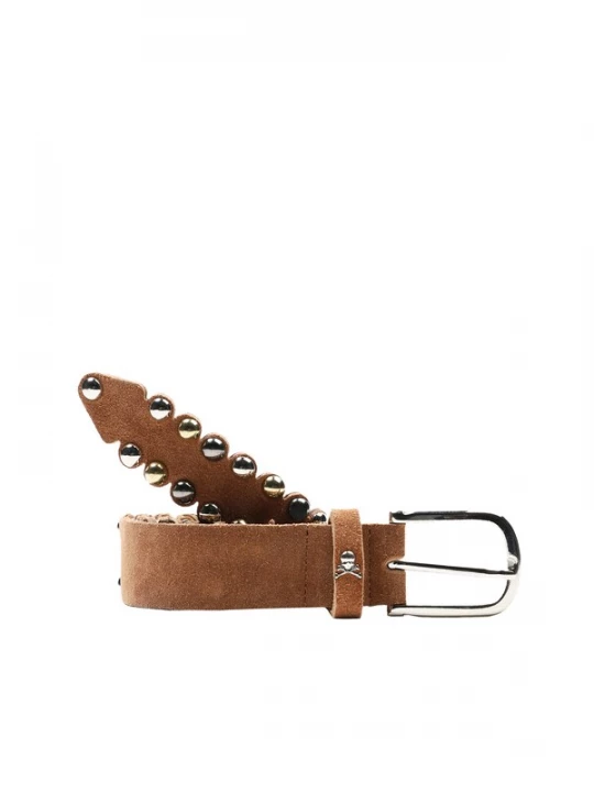 Foto van product Scalpers Riem 'Sandy' bruin / lichtbruin / goud / zilvergrijs / zilver