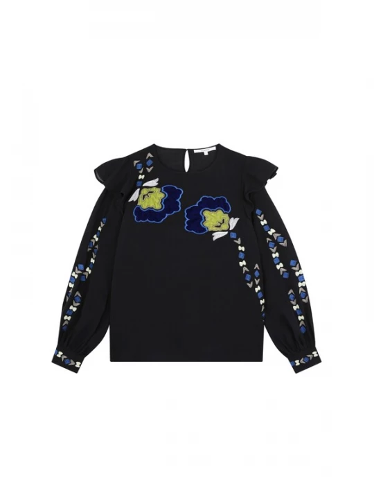 Foto van product Scalpers Shirt ' Flower ' navy / gemengde kleuren