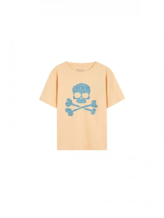 Foto van product Scalpers Shirt 'Ikat Skull' azuur / perzik