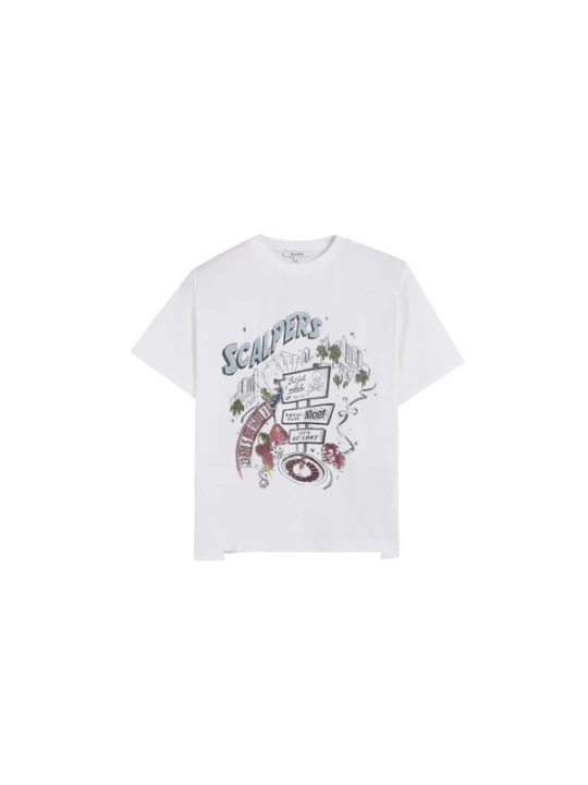 Foto van product Scalpers Shirt 'Lucky' lichtblauw / donkerrood / zwart / offwhite