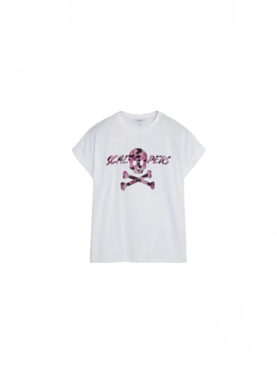 Foto van product Scalpers Shirt 'Spot Trize Skull' sering / zwart / wit