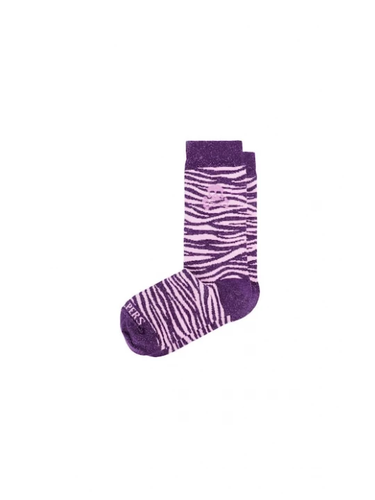 Foto van product Scalpers Sokken 'Zebra Lurex' sering / lichtlila