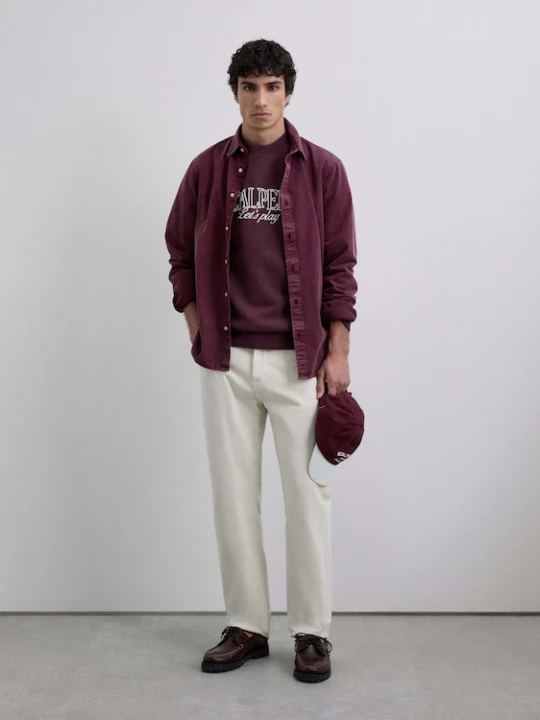 Foto van product Scalpers Sweatshirt 'Play' beige / bourgogne