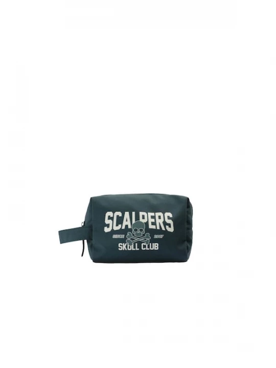 Foto van product Scalpers Tas 'Skull Club' donkergroen / natuurwit