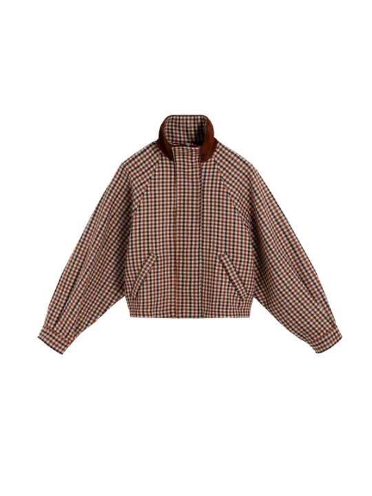 Foto van product Scalpers Tussenjas 'Choussy' beige / rood / bourgogne