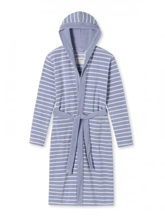 Foto van product SCHIESSER Badjas 'Feather Terry' blauw / wit