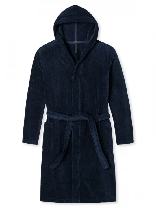 Foto van product SCHIESSER Badjas lang ' Essentials ' navy