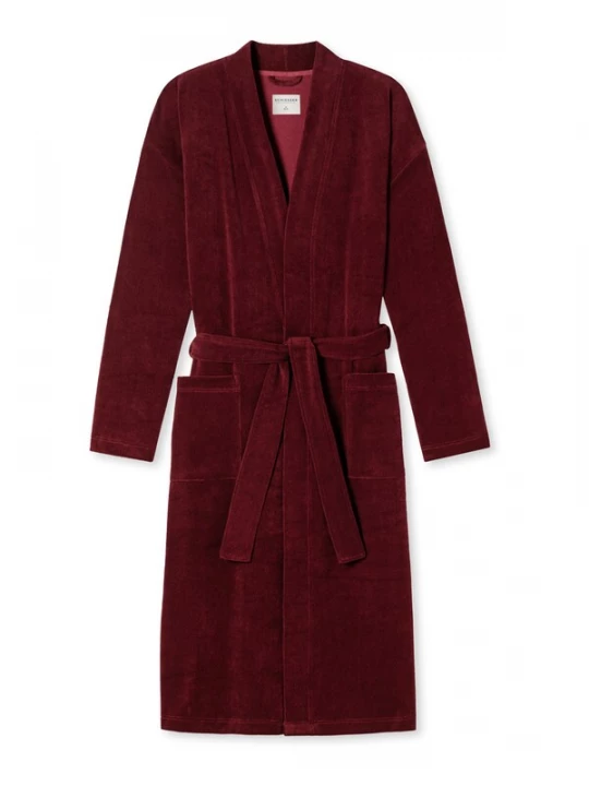 Foto van product SCHIESSER Badjas lang ' Feather Terry ' bordeaux