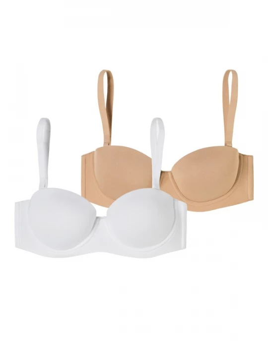 Foto van product SCHIESSER BH ' Bandeau mit Schale - Unique Micro ' nude / wit