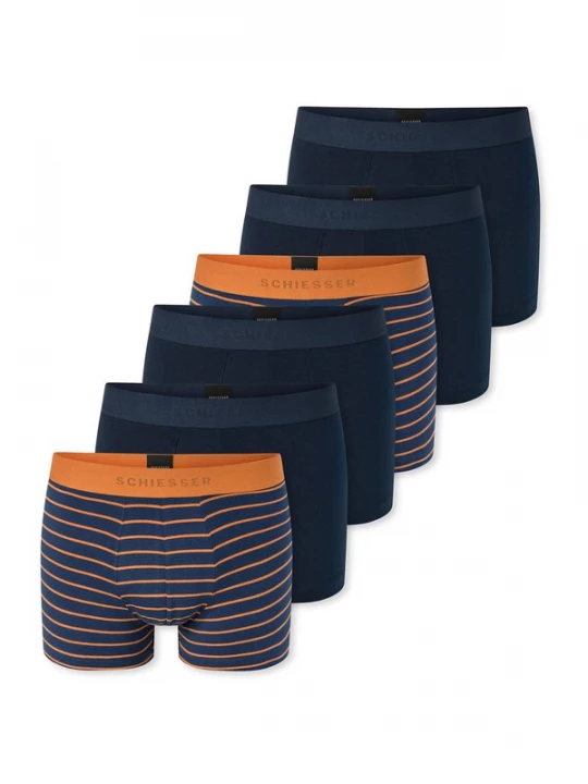 Foto van product SCHIESSER Boxershorts ' 95 / 5 ' donkerblauw / oranje