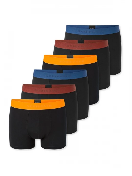 Foto van product SCHIESSER Boxershorts ' 95 / 5 ' navy / oranje / donkerrood / zwart