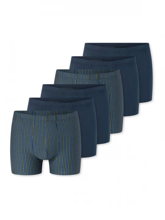 Foto van product SCHIESSER Boxershorts ' 955 ' donkerblauw / donkergeel