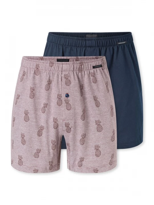Foto van product SCHIESSER Boxershorts ' Basic ' donkerblauw / roze gemêleerd