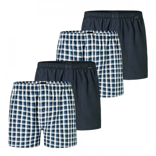 Foto van product SCHIESSER Boxershorts blauw / donkerblauw / grijs gemêleerd / offwhite