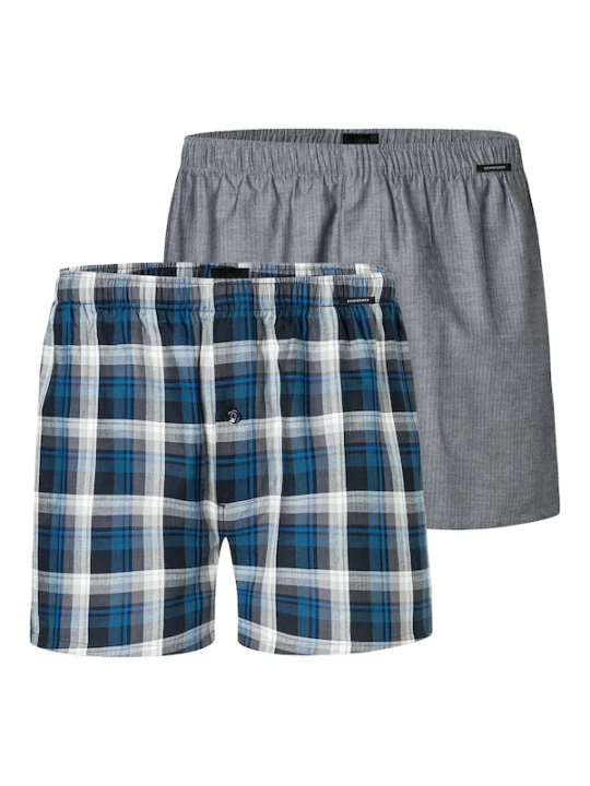 Foto van product SCHIESSER Boxershorts blauw / zwart / wit