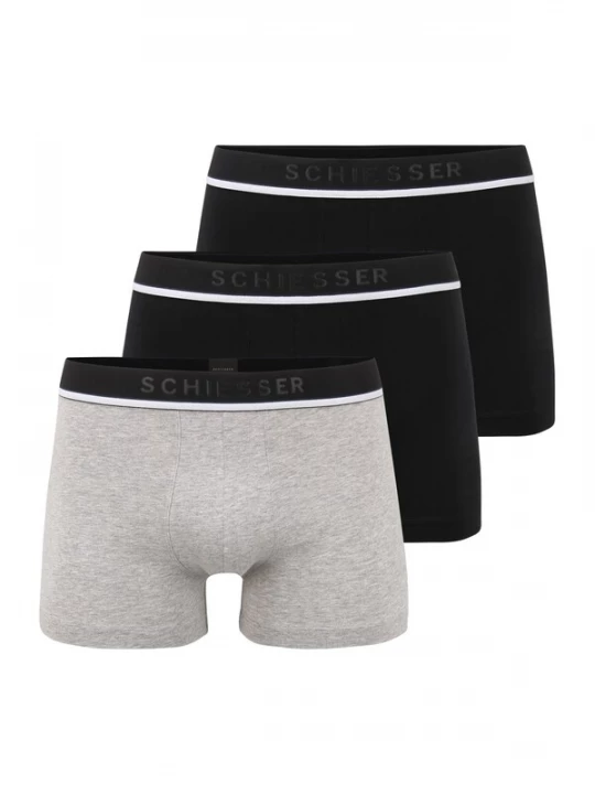 Foto van product SCHIESSER Boxershorts grijs gemêleerd / zwart / wit