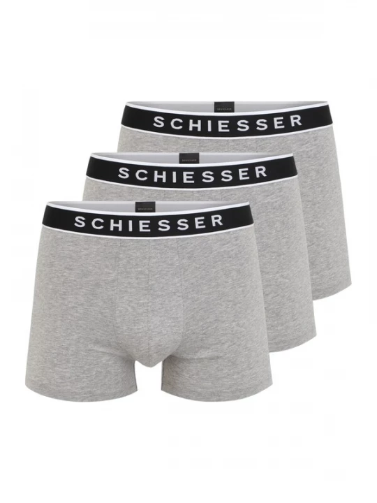 Foto van product SCHIESSER Boxershorts grijs gemêleerd / zwart / wit