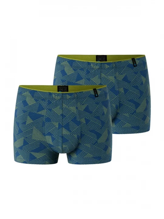 Foto van product SCHIESSER Boxershorts ' Long Life Soft ' blauw / limoen