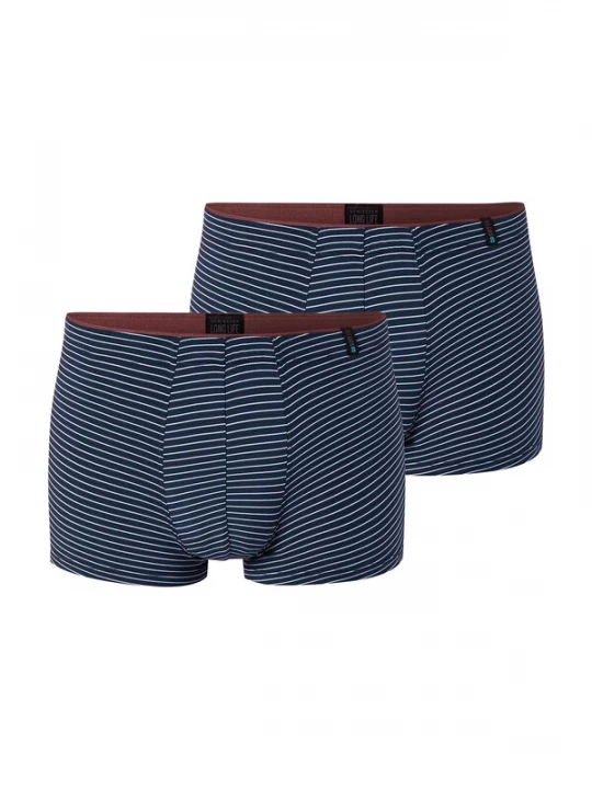 Foto van product SCHIESSER Boxershorts ' Long Life Soft ' donkerblauw / wit