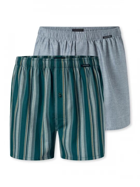 Foto van product SCHIESSER Boxershorts ' Multi ' blauw gemêleerd / grijs gemêleerd / groen