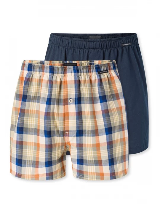 Foto van product SCHIESSER Boxershorts ' Multipack ' donkerblauw / grijs / oranje / offwhite
