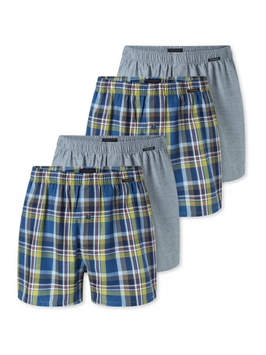 Foto van product SCHIESSER Boxershorts ' Multipacks ' blauw / geel / grijs gemêleerd