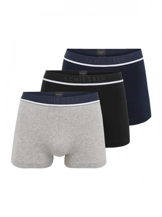 Foto van product SCHIESSER Boxershorts navy / grijs gemêleerd / zwart / wit