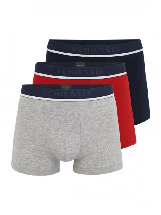 Foto van product SCHIESSER Boxershorts navy / grijs / rood / wit