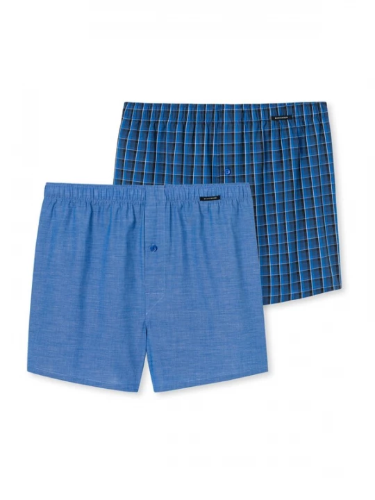 Foto van product SCHIESSER Boxershorts royal blue / koningsblauw / lichtblauw / zwart / wit