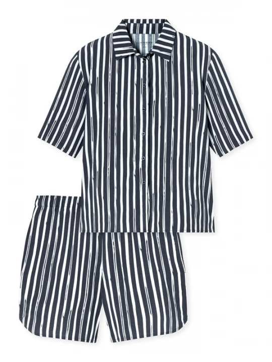 Foto van product SCHIESSER Korte pyjama ' Selected Premium ' grafiet / wit