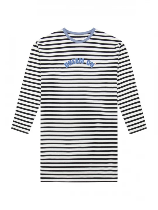 Foto van product SCHIESSER Nachthemd 'Nightwear 1' lichtblauw / zwart / wit