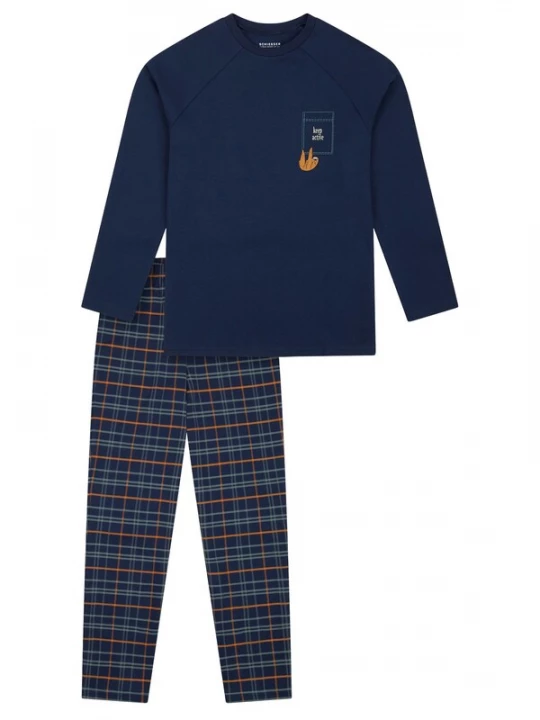 Foto van product SCHIESSER Nachtkledij donkerblauw / oranje