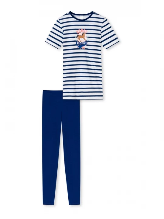 Foto van product SCHIESSER Nachtkledij 'Horse World' blauw / wit