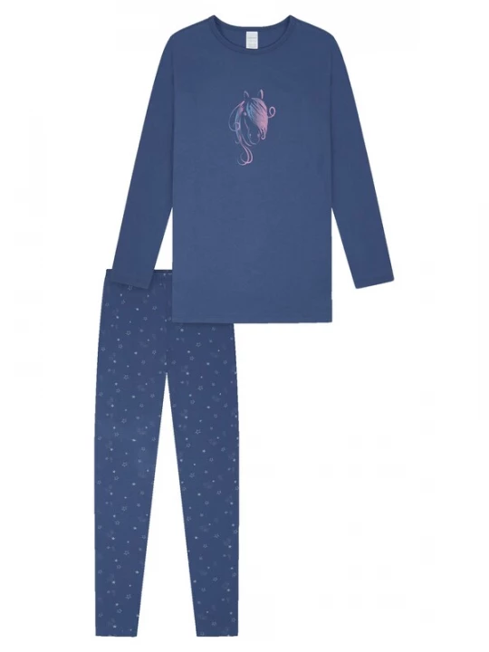 Foto van product SCHIESSER Nachtkledij 'Horse World' indigo / lichtroze