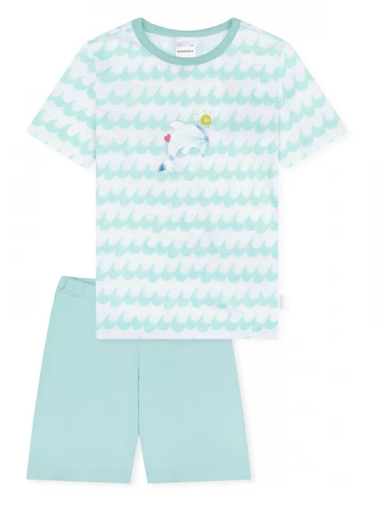 Foto van product SCHIESSER Nachtkledij ' Kids Nightwear ' turquoise / wit