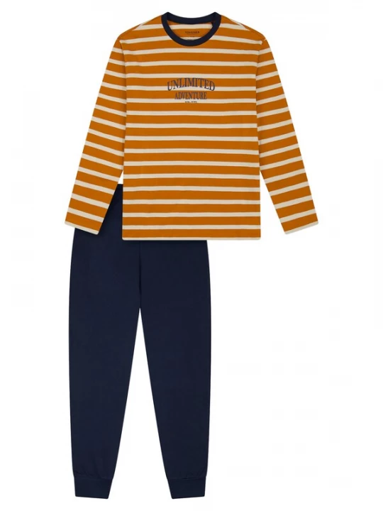 Foto van product SCHIESSER Nachtkledij 'Nightwear 2' navy / oranje