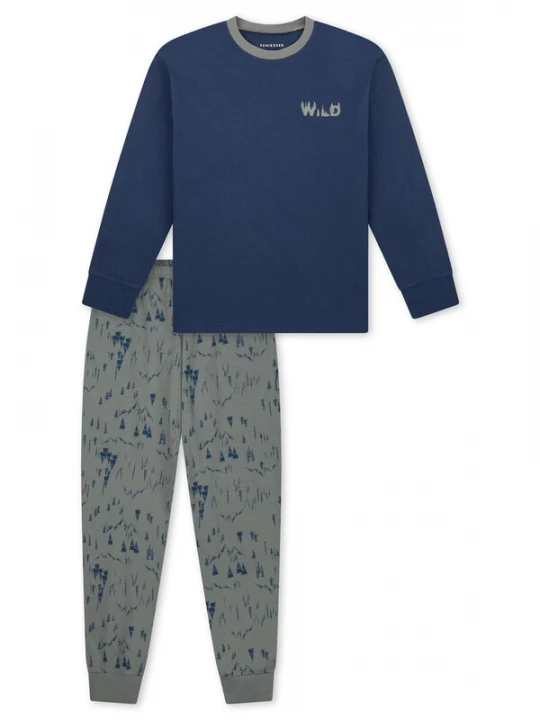Foto van product SCHIESSER Nachtkledij ' Nightwear ' blauw / groen